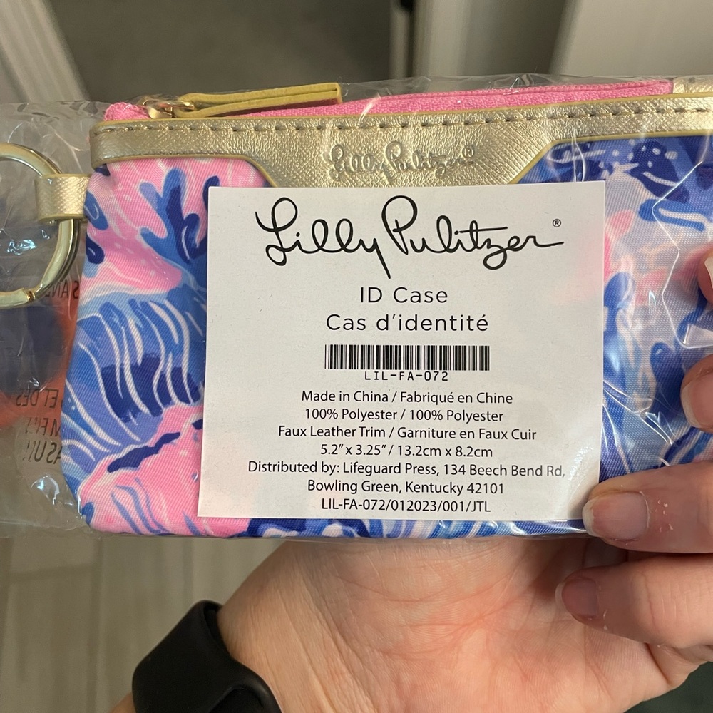 Lilly Pulitzer Vibrant Pink and Blue ID Case